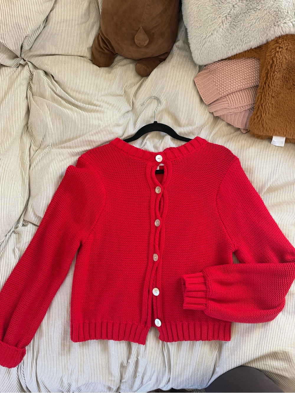 Red cotton cardigan